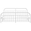 vidaXL Metal Bed Frame without Mattress with Footboard White 200x200cm