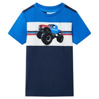 Kids' T-shirt Blue and Navy 92