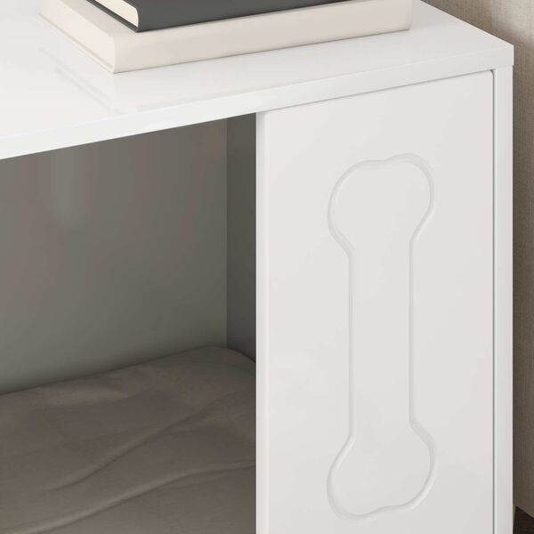 vidaXL Dog House Gloss White 44 x 42 x 49 cm Engineered Wood