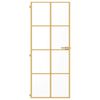 vidaXL Interior Door Slim Golden 83x201.5 cm Tempered Glass and Aluminium
