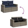 vidaXL 7 Piece Garden Sofa Set with Cushions Grey Poly Rattan Acacia