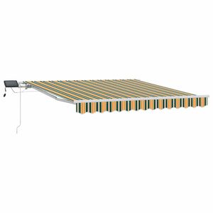 vidaXL Retractable Awning Green and yellow 300 x 250 cm