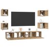 vidaXL TV Cabinet Set Wall-mounted 7 pcs Artisan Oak Engineered Wood