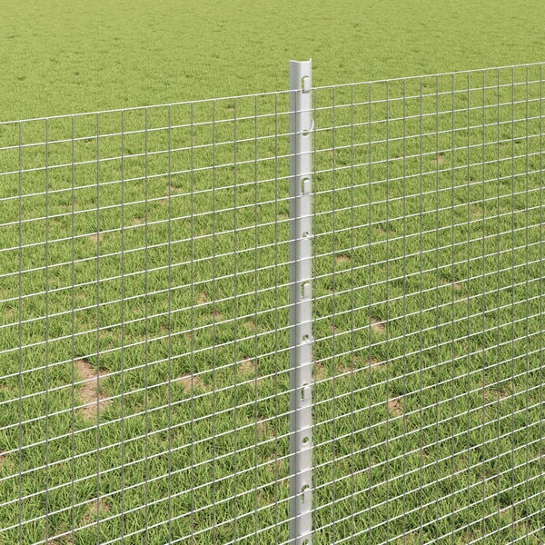 vidaXL Fence with Post Silver 1 x 25 m Steel