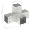 vidaXL Post Connector X Shape Galvanised Metal 81x81 mm