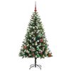 vidaXL Artificial Hinged Christmas Tree with Flocked Snow 150 cm