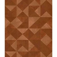 Noordwand Wallpaper Topchic Graphic Shapes Facet Metallic Orange