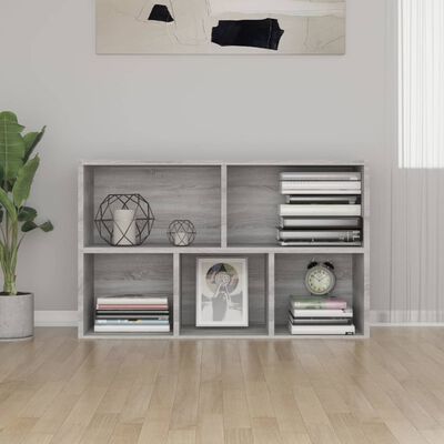 vidaXL Book Cabinet/Sideboard Grey Sonoma 50x25x80 cm Engineered Wood