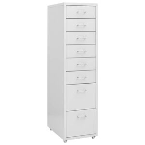 vidaXL Mobile File Cabinet Grey 28x41x109 cm Metal