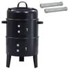 vidaXL Outdoor Grill &Oslash; 40 x 80 cm Steel Black