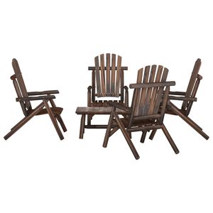 vidaXL 5 Piece Garden Lounge Set Solid Wood Spruce