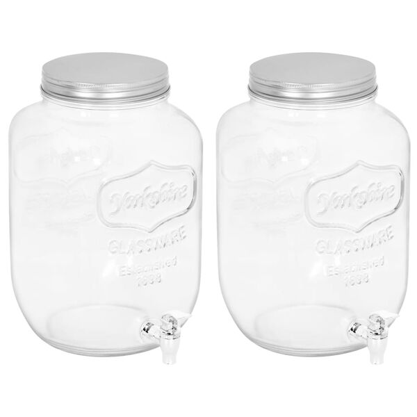 vidaXL Beverage Dispensers 2 pcs 8050 ml Glass