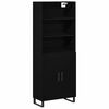 vidaXL Highboard 2 pcs Black Oak Engineered Wood