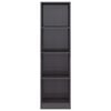 vidaXL 4-Tier Book Cabinet High Gloss Grey 40x24x142 cm Engineered Wood