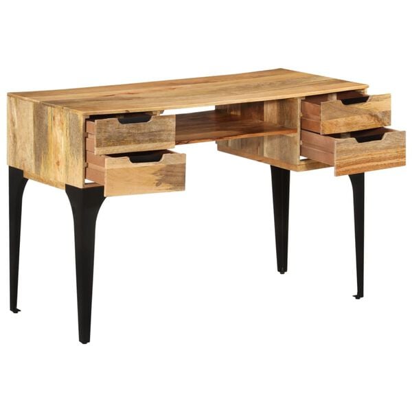 vidaXL Desk 110x50x76 cm Solid Mango Wood