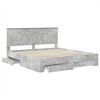 vidaXL Bed Frame Concrete Grey 200 x 200 cm Engineered Wood