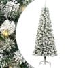 vidaXL Artificial Hinged Christmas Tree Green and White 240 cm