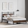vidaXL Bed Frame without Mattress Brown Oak 120x190 cm Small Double Engineered Wood