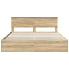 vidaXL Bed Frame with Drawer Sonoma Oak 200 x 200 cm Engineer Wood