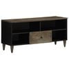 vidaXL TV Cabinet Black 100x33x46 cm Solid Wood Mango