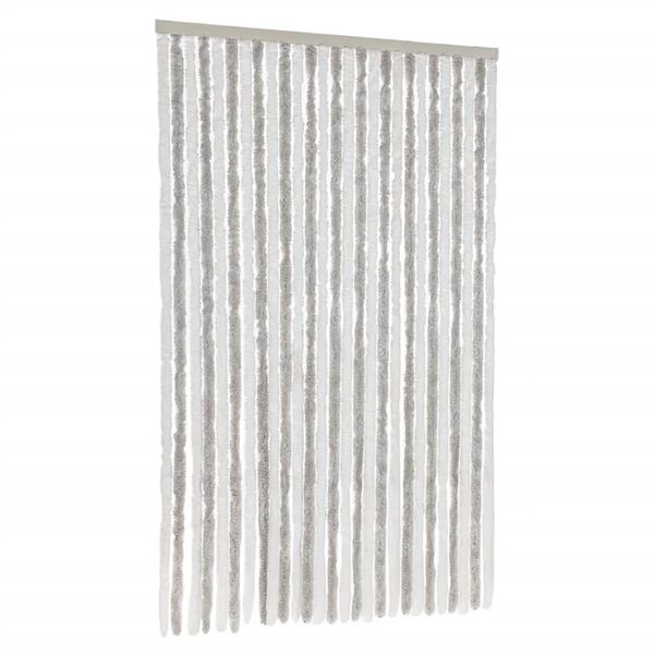 vidaXL Fly Curtain Light Grey and White 118x220 cm Chenille