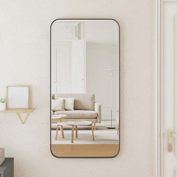vidaXL Wall-mounted Mirror Black 40x80 cm Rectangle