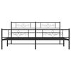 vidaXL Metal Bed Frame without Mattress with Footboard Black 180x200cm