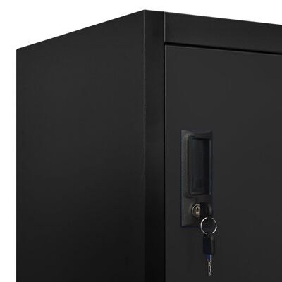 vidaXL Locker Cabinet Black 90x45x180 cm Steel