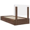 vidaXL Storage Bed with Drawer Brown Oak 90 x 190 cm Engineered Wood