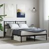 vidaXL Metal Bed Frame without Mattress with Headboard Black 140x200cm