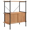 vidaXL 3-Tier Shelving Unit with Cabinet 80x40x92 cm Steel and Engineered Wood