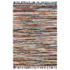 vidaXL Hand-woven Chindi Rug Leather 160x230 cm Multicolour