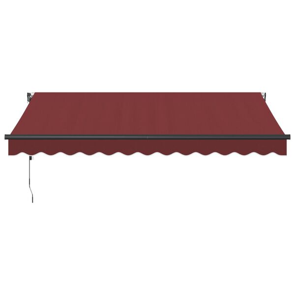 vidaXL Automatic Retractable Awning with LEDs Burgundy 350x250 cm