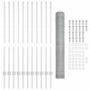 vidaXL Fence with Post Silver 1.2 x 25 m Steel