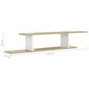 vidaXL Wall-Mounted TV Shelf White & Sonoma Oak 125x18x23 cm Engineered Wood