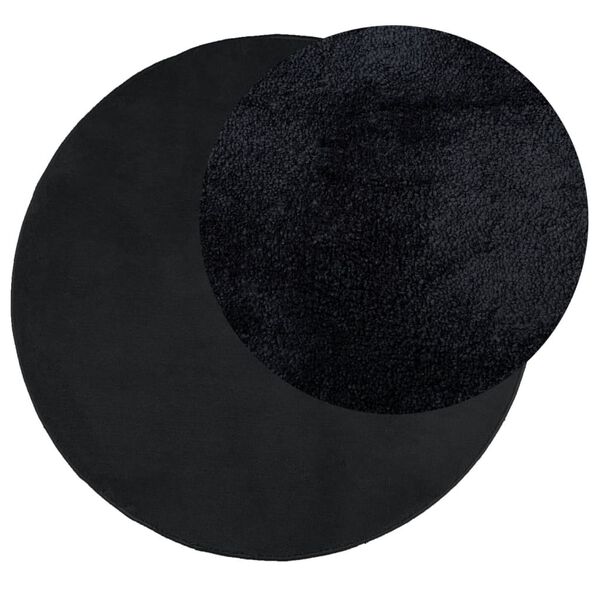 vidaXL Rug OVIEDO Short Pile Black &Oslash; 120 cm