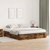 vidaXL Storage Bed Frame Smoked Oak 200 x 200 cm Engineered Wood
