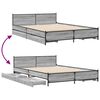 vidaXL Bed Frame with Drawers without Mattress Grey Sonoma 120x190 cm Small Double