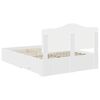 vidaXL Bed Frame with Headboard White 140 x 190 cm Engineered Wood