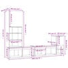 vidaXL 4 Piece TV Wall Units with LED Grey Sonoma Engineered Wood