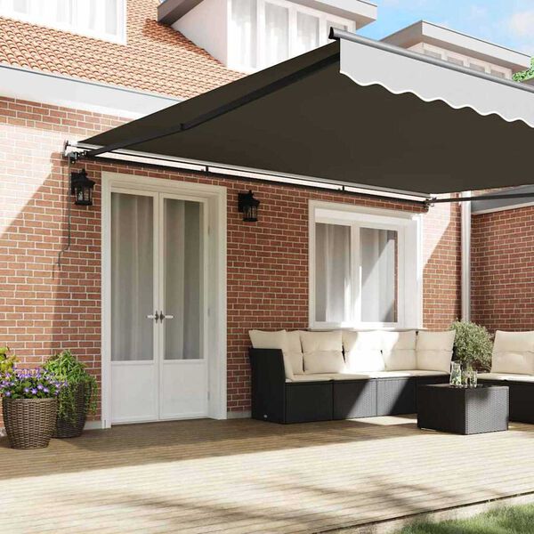 vidaXL Awning Frame Manual Anthracite 450 x 350 cm Aluminium