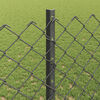 vidaXL Fence with Post Grey 1.2 x 10 m Steel and PVC