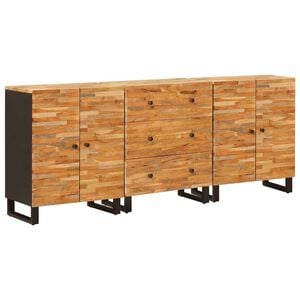 vidaXL Sideboard 3 pcs Brown 60 x 33 x 75 cm Solid Mango Wood
