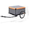 vidaXL Bike Trailer Grey and Orange 65 kg
