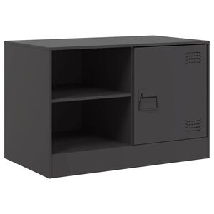 vidaXL TV Cabinet Black 67x39x44 cm Steel