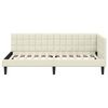vidaXL Corner Bed Frame with Headboard Cream 100 cm x 200 cm Velvet