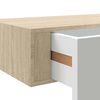 vidaXL Wall-mounted Drawer Shelf Oak and White 60x23.5x10cm MDF