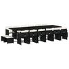 vidaXL 17 Piece Garden Dining Set with Cushions Black Poly Rattan