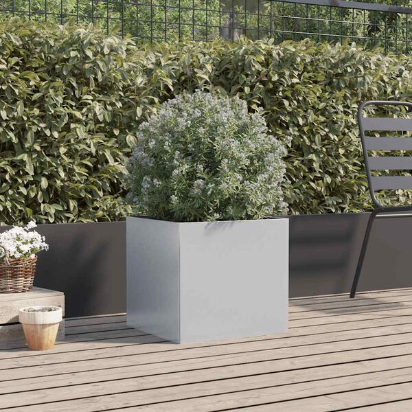 vidaXL Planter Silver 42x40x39 cm Galvanised Steel