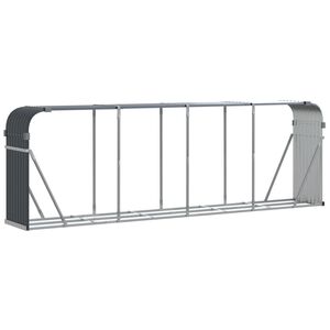vidaXL Log Holder Anthracite 300x45x100 cm Galvanised Steel